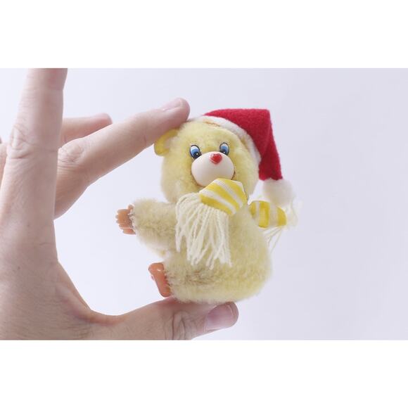 Care Bears, Yellow Pencil Topper, Hugger, Flocked Grabber, 1980s, Tiny Figurine, - Picture 1 of 3